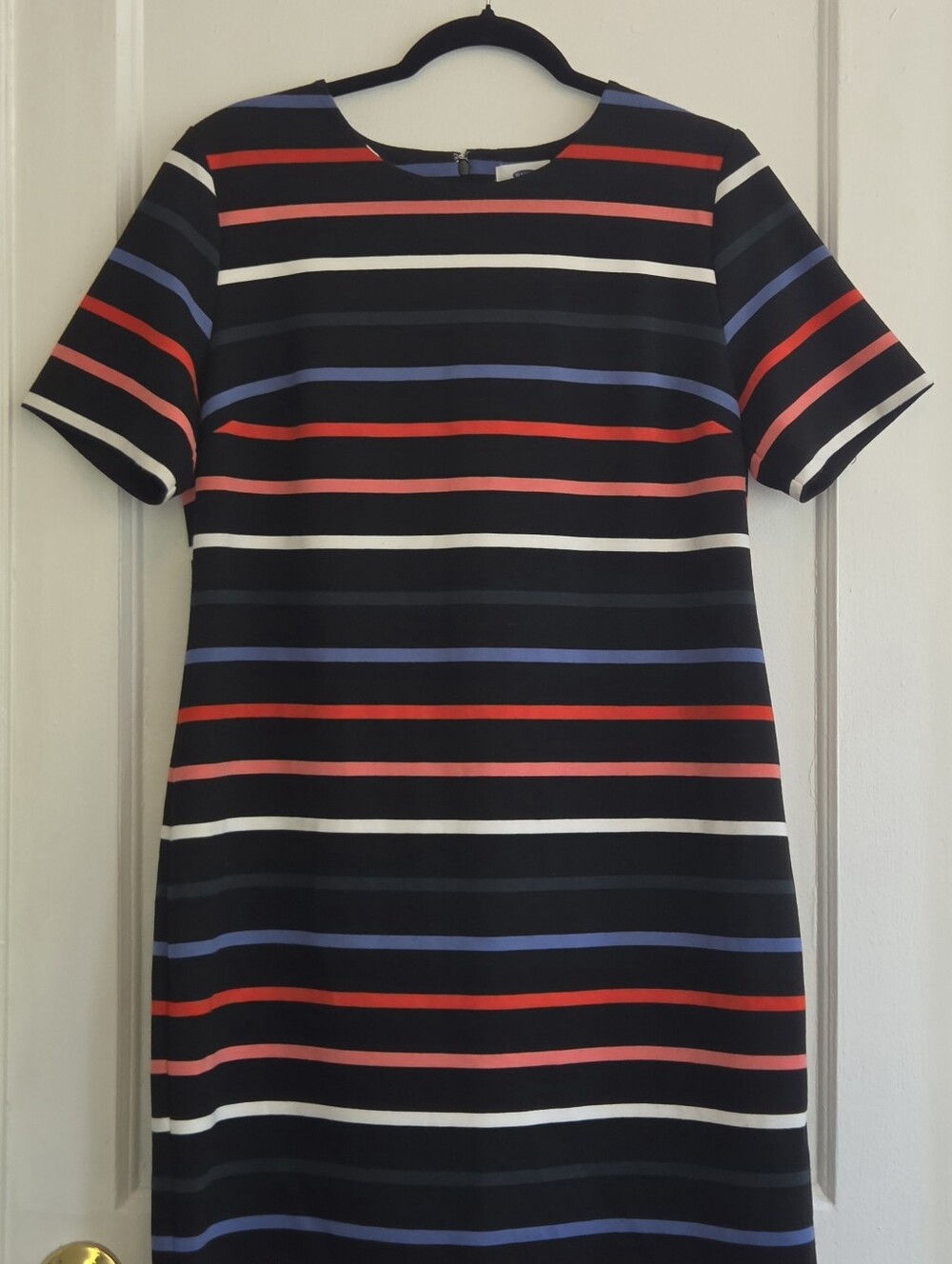 Circa 2010s Old Navy Colorful Striped Mod Preppy Ponte Dress Size Large